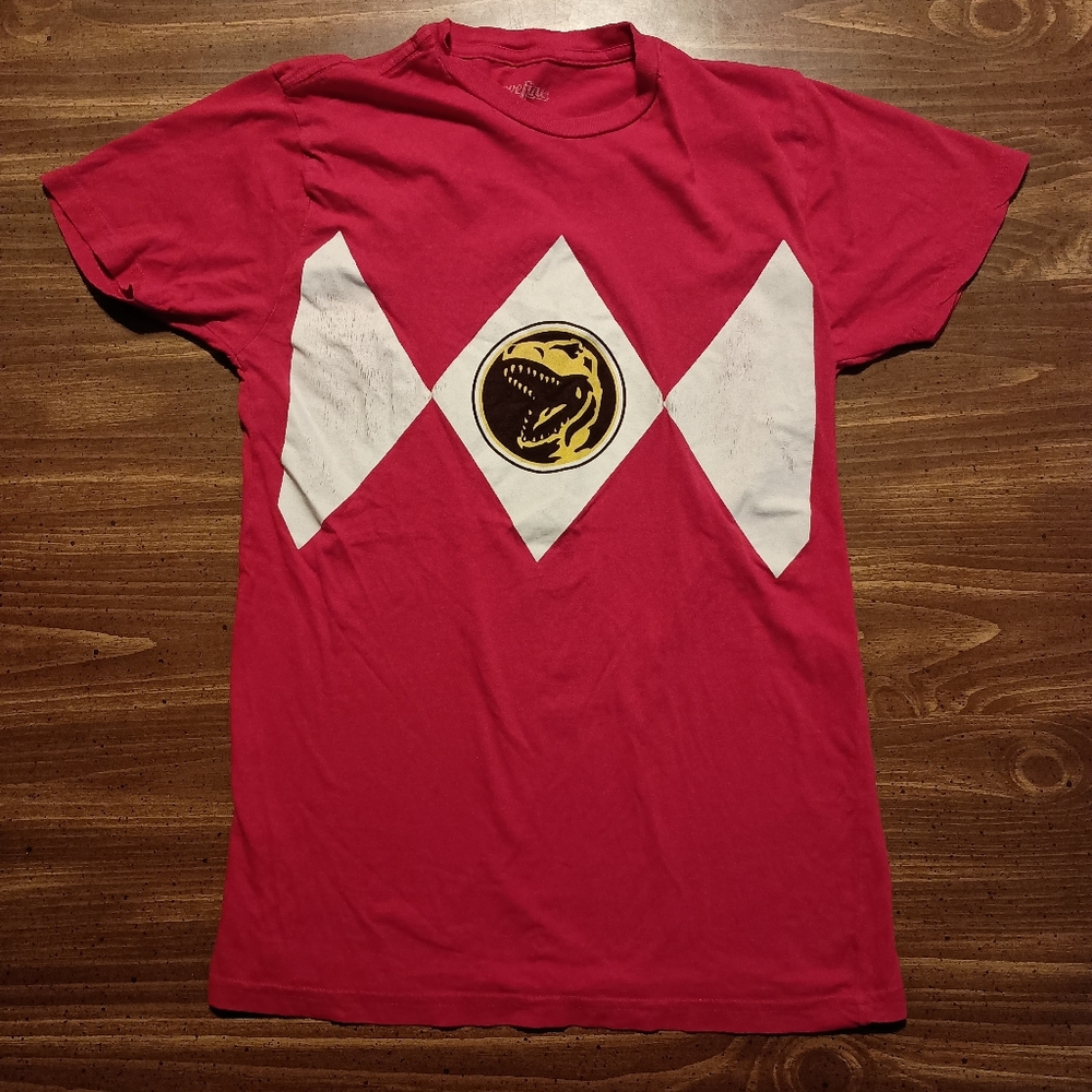 POWER RANGERS T-SHIRT - Small // Red Ranger Costume Cosplay Halloween tee shirt